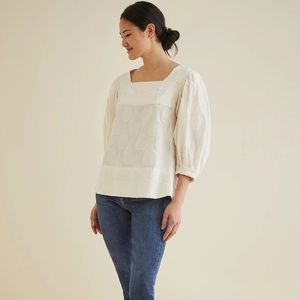 WHIT Marcel top textured dot puff sleeve blouse